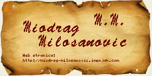 Miodrag Milošanović vizit kartica